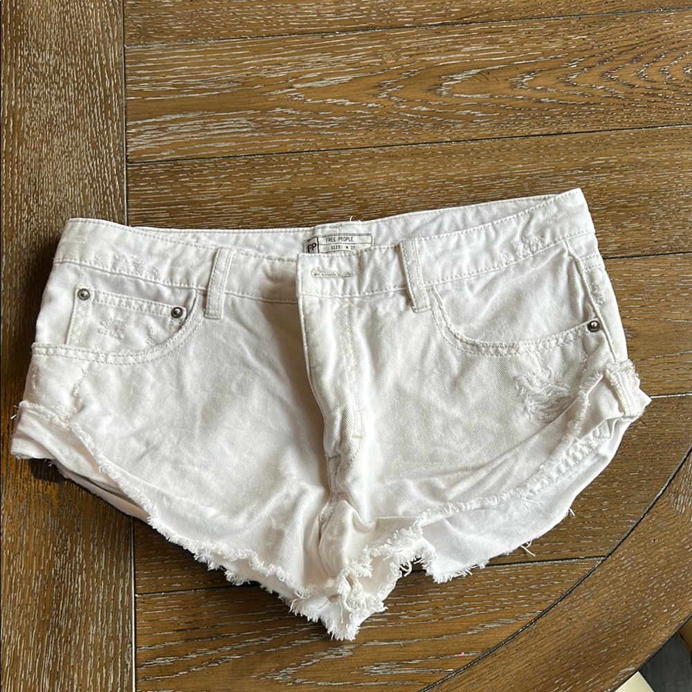 Free People White Denim Shorts